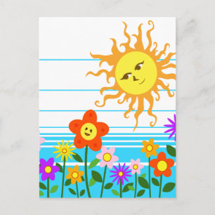 太陽と花 ポストカード