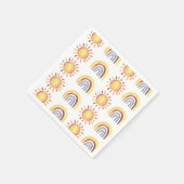 太陽と虹のパターン スタンダードカクテルナプキン (角)