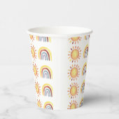 太陽と虹のパターン 紙コップ (右)