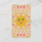 太陽と開花つる植物エレガントズ図解入りの、写真付きのサンディ 名刺 (正面)