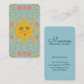 太陽と開花つる植物エレガントブ図解入りの、写真付きのルー 名刺 (正面/裏面)