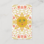 太陽と開花つる植物エレガント図解入りの、写真付きのボホ5 ロイヤリティカード (裏面)