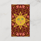 太陽と開花つる植物エレガント図解入りの、写真付きのボホ5 ロイヤリティカード (裏面)