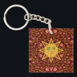 太陽と開花つる植物パターンBoho キーホルダー<br><div class="desc">このボホデザイン。独自の文字を追加ステッカー、カード、マグカップ、タオル、名刺、ラッピング紙など、よりマッチするアイテムをチェックする。感謝していショッピングだもしよ！何か知カスタムらせ！</div>