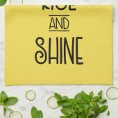 太陽と雲とのライズとシャインタイポグラフィ キッチンタオル (折り畳み)