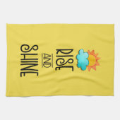 太陽と雲とのライズとシャインタイポグラフィ キッチンタオル (横)