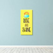 太陽と雲とのライズとシャインタイポグラフィ キャンバスプリント (インサイチュ (ウッドフロア))