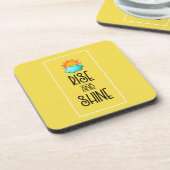 太陽と雲とのライズとシャインタイポグラフィ コースター (左側)