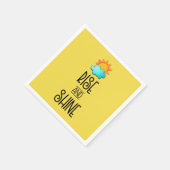 太陽と雲とのライズとシャインタイポグラフィ スタンダードカクテルナプキン (角)