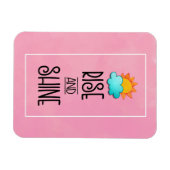 太陽と雲とのライズとシャインタイポグラフィ マグネット (横)