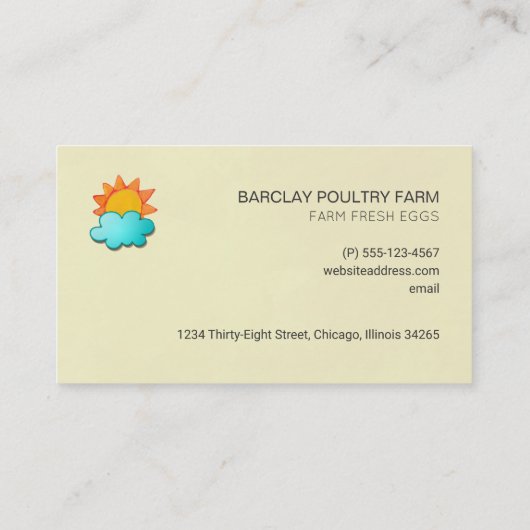 太陽と雲とのライズとシャインタイポグラフィ 名刺 (裏面)