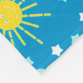 太陽と雲と星の幸せ フリースブランケット (角)