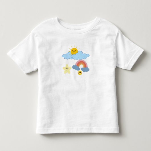 "太陽と雲と虹の楽しみ" トドラーTシャツ (正面)