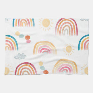 太陽と雲と虹 キッチンタオル