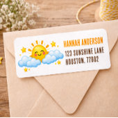 太陽と雲のベビーシャワー返信住所ラベル ラベル