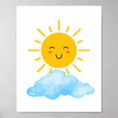 太陽と雲の子供部屋ポスター ポスター (正面)