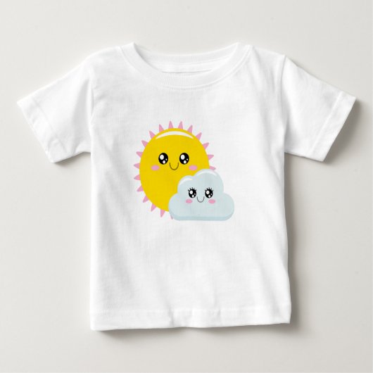 太陽と雲 ベビーTシャツ (正面)