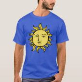太陽と顔レトロ魔法ヴィンテージウィッチー天空 Tシャツ (正面)
