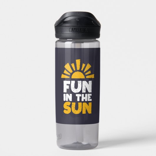 太陽におもしろいを示す標識 ウォーターボトル (背面)