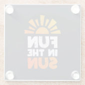 太陽におもしろいを示す標識 ガラスコースター (裏面)