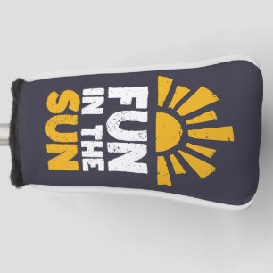 太陽におもしろいを示す標識 ゴルフヘッドカバー