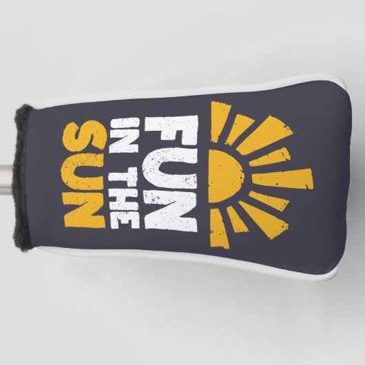 太陽におもしろいを示す標識 ゴルフヘッドカバー (正面)