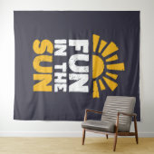 太陽におもしろいを示す標識 タペストリー (インサイチュ(横))