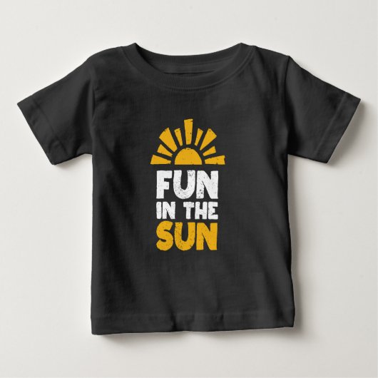 太陽におもしろいを示す標識 ベビーTシャツ (正面)