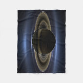 太陽によってバックライト付きの土星システムのモザイク。 フリースブランケット (正面)