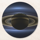 太陽によってバックライト付きの土星システムのモザイク。 ラウンドペーパーコースター (正面)