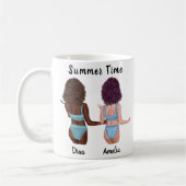 太陽にキスされた友情：私の親友との夏の雰囲気 コーヒーマグカップ (左)
