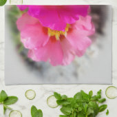 太陽にピンク色の花 キッチンタオル (折り畳み)