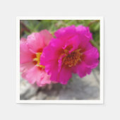 太陽にピンク色の花 スタンダードカクテルナプキン (正面)