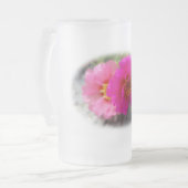 太陽にピンク色の花 フロストグラスビールジョッキ (正面左)