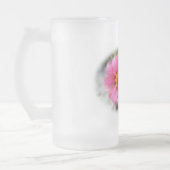 太陽にピンク色の花 フロストグラスビールジョッキ (左)
