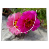 太陽にピンク色の花 ラージペーパーバッグ (正面)