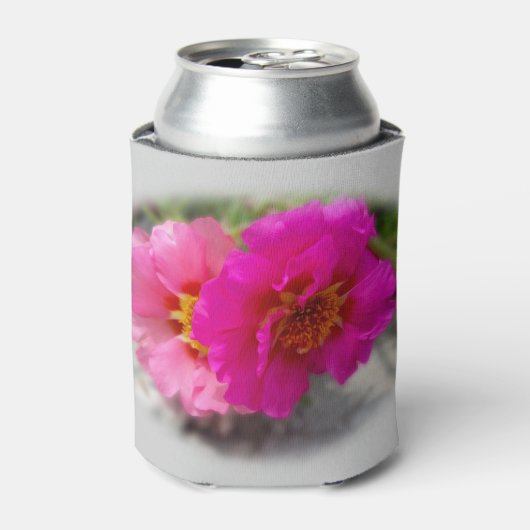 太陽にピンク色の花 缶クーラー (缶正面)