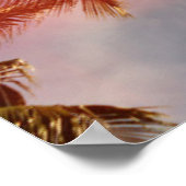 太陽に対するココナッツヤシの木 ポスター (角)