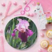 太陽に愛でられたピンクマジェンタのアイリスガーデン ペーパープレート (パーティー)