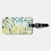 太陽に照らされたやし-ヤシの木の葉 ラゲッジタグ (正面横)