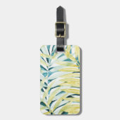 太陽に照らされたやし-ヤシの木の葉 ラゲッジタグ (正面縦)