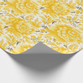 太陽に照らされたセレニティ:黄色と白結婚の ラッピングペーパー (角)