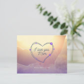 太陽に照らされたハート愛するママ ポストカード (スタンド正面)