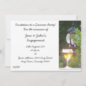 太陽に照らされたビールパーティの招待状 招待状 (裏面)