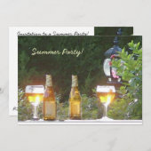 太陽に照らされたビールパーティの招待状 招待状 (正面/裏面)