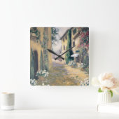 太陽に照らされた別荘I スクエア壁時計 (ホーム)