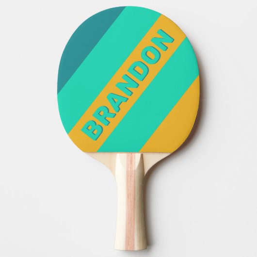 太陽に照らされた海はっきりしたのストライプ 卓球ラケット (正面)