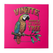 太陽に照らされた美しい：熱帯の木のオウム タイル (正面)