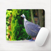 太陽に立つ青いヘルメットをかぶったホロホロ鳥 マウスパッド (マウス)
