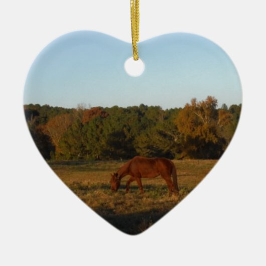 太陽に茶色の馬 セラミックオーナメント (正面)